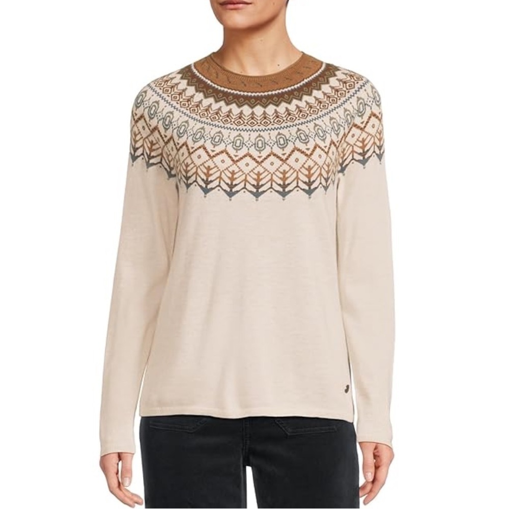ROYAL ROBBINS Westlands Fair Isle Crewneck Sweater Size Medium